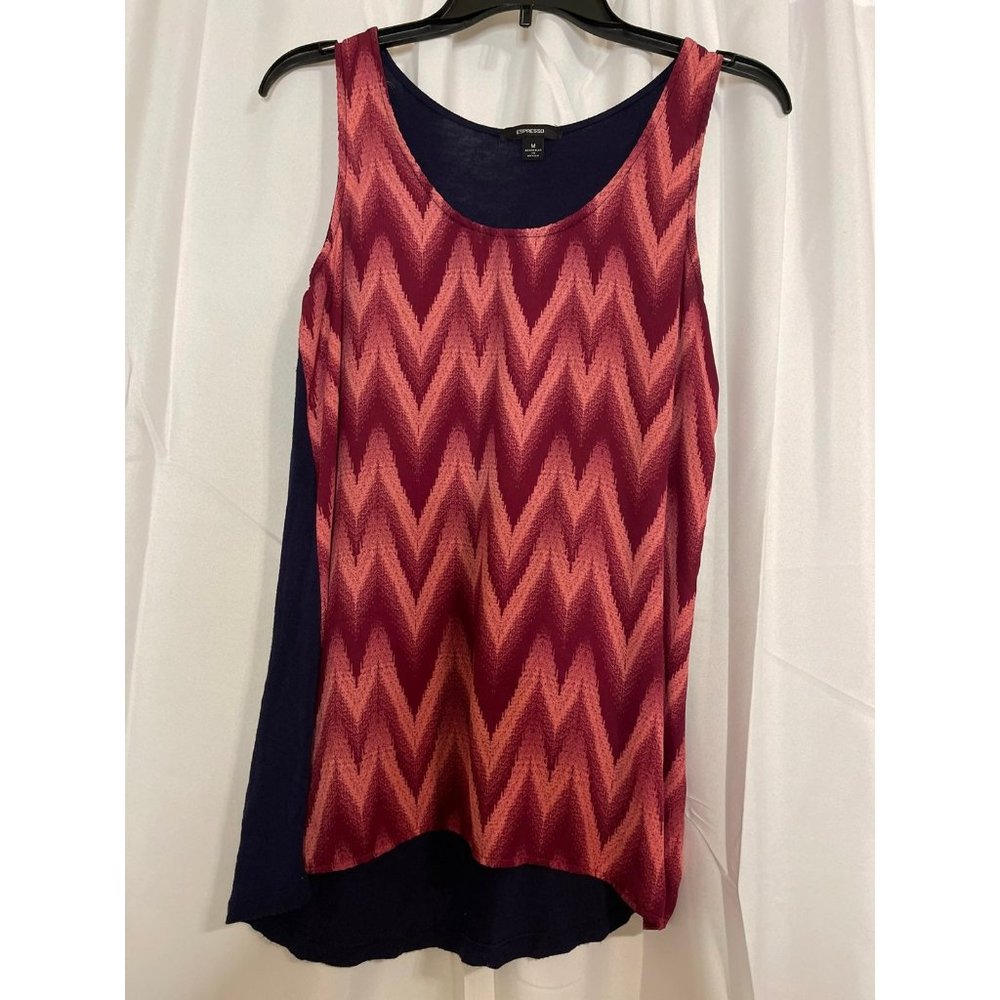 Espresso pink and navy tank